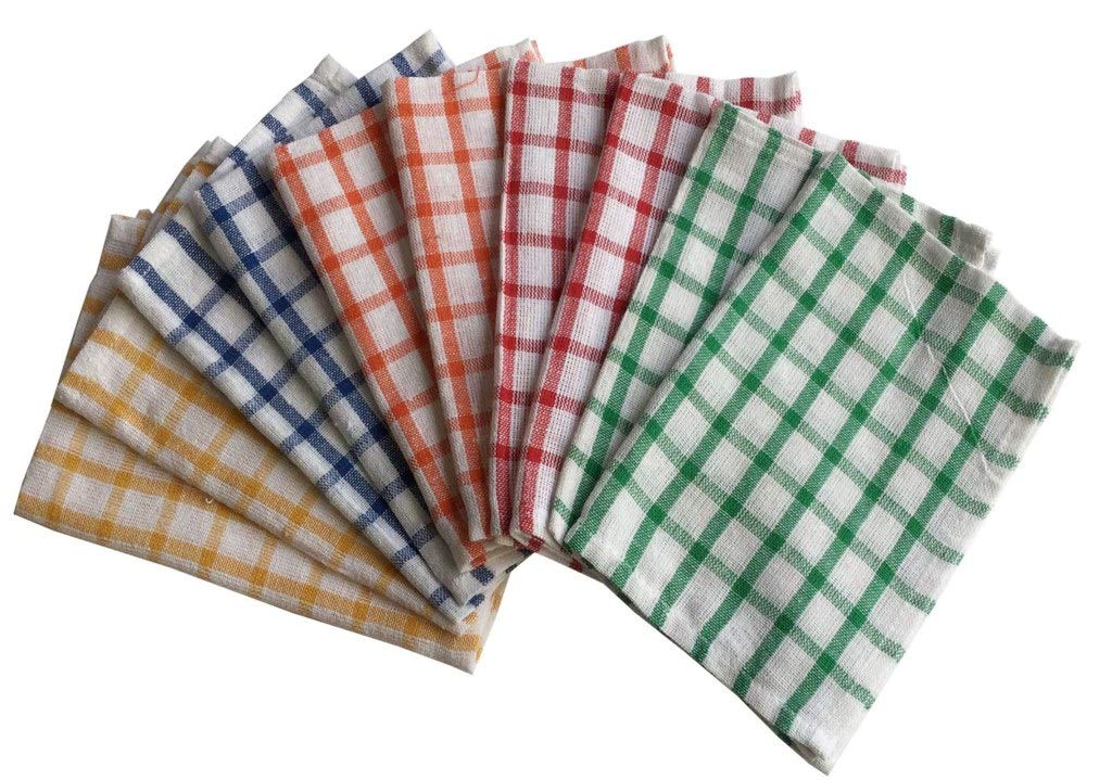 Lushomes Premium Red Cotton Kitchen Towels - Super Absorbent & Soft (Pack of 10) - Perfect for Cooking, Cleaning & Dish Drying - China Checks Design