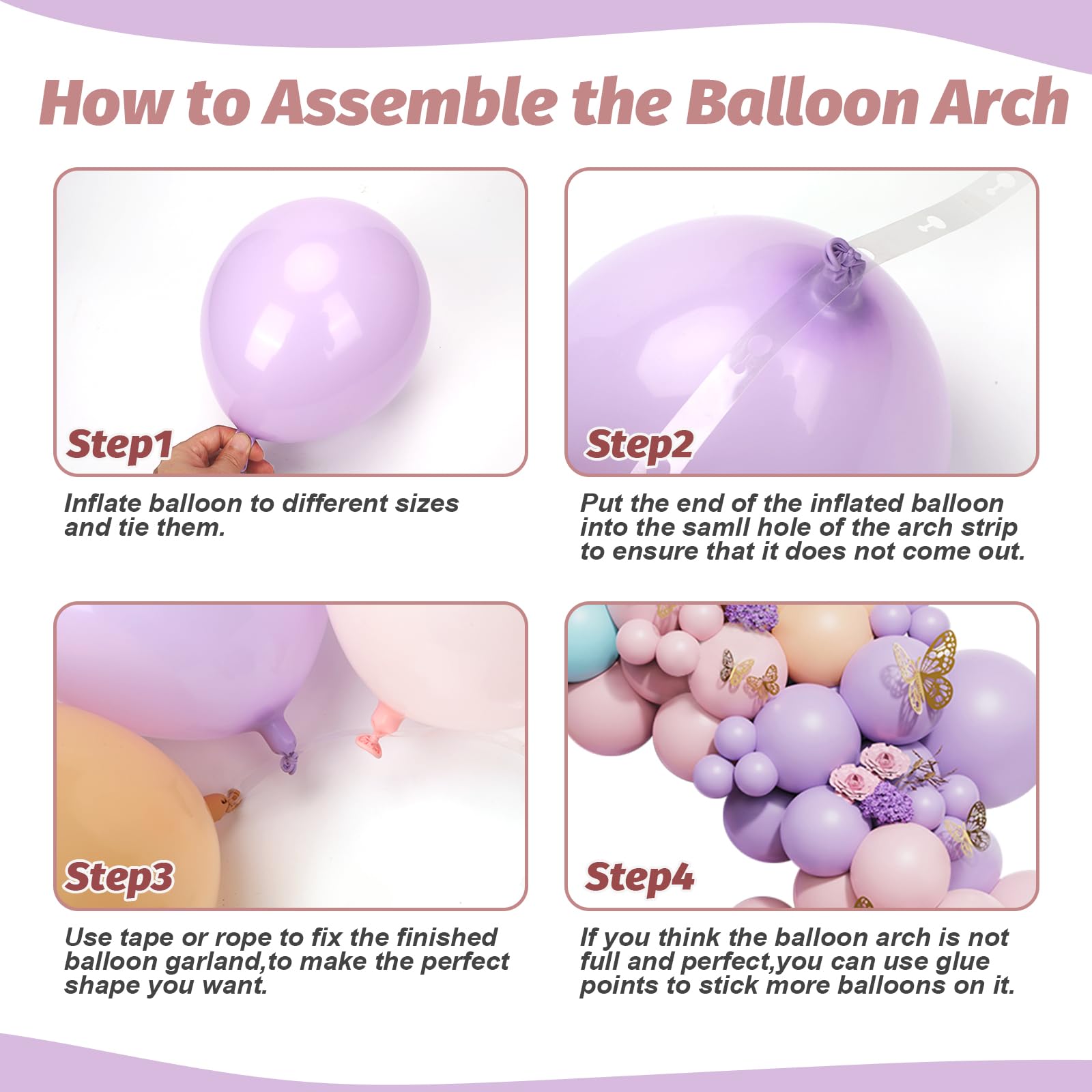 96-Piece Purple Butterfly Balloons Garland Kit - Baby Shower, Wedding & Anniversary Party Decorations | Elegant Butterfly-Themed Celebration Supplies for Birthday Parties & Special Events