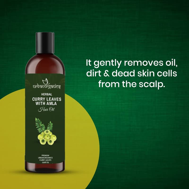 Urbanorganics Natural Curry Leaves & Amla Hair Oil - Non-Sticky, Non-Greasy Formula for Hair Growth & Scalp Care (100ml) | Perfect for Daily Hair Nourishment & Ayurvedic Treatment