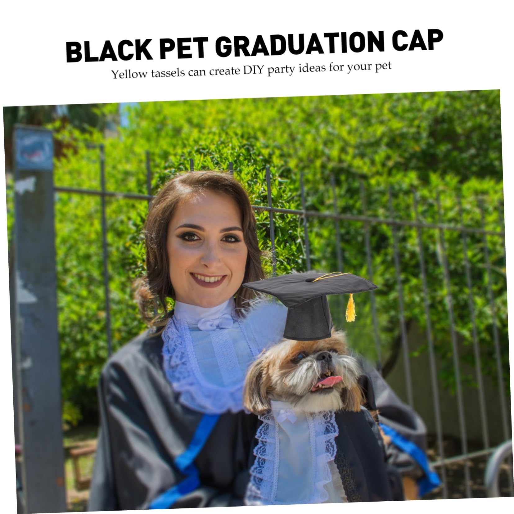 Dog Graduation Cap for Small Dogs - Puppy Graduation Hat for Chihuahua & Toy Breeds - Black Pet Party Accessory - Perfect for Graduation Ceremonies, Birthday Parties & Photo Shoots