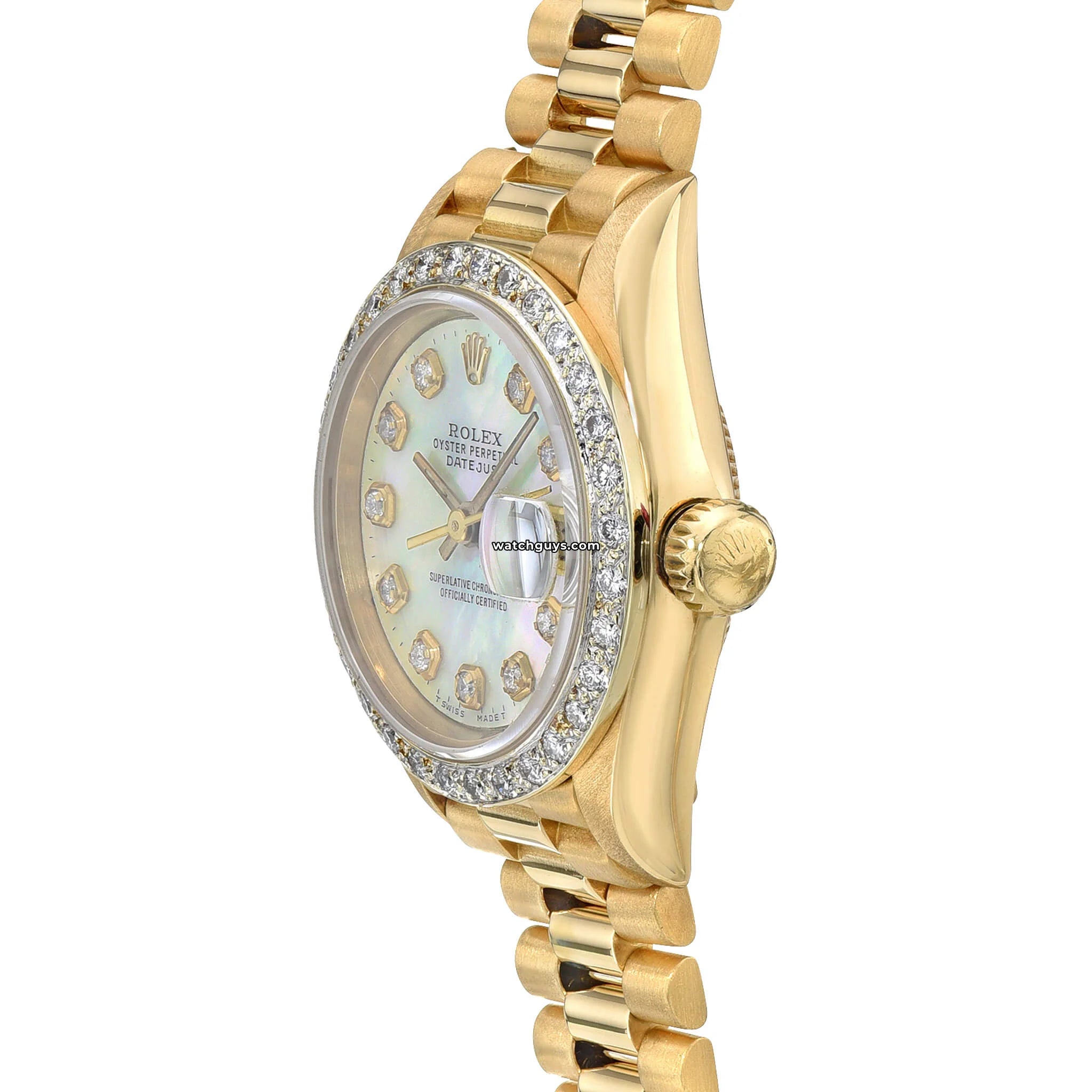 Luxury Rolex Datejust 69138 Watch with Diamond Bezel & Mother of Pearl Dial - Perfect for Formal Events & Business Occasions