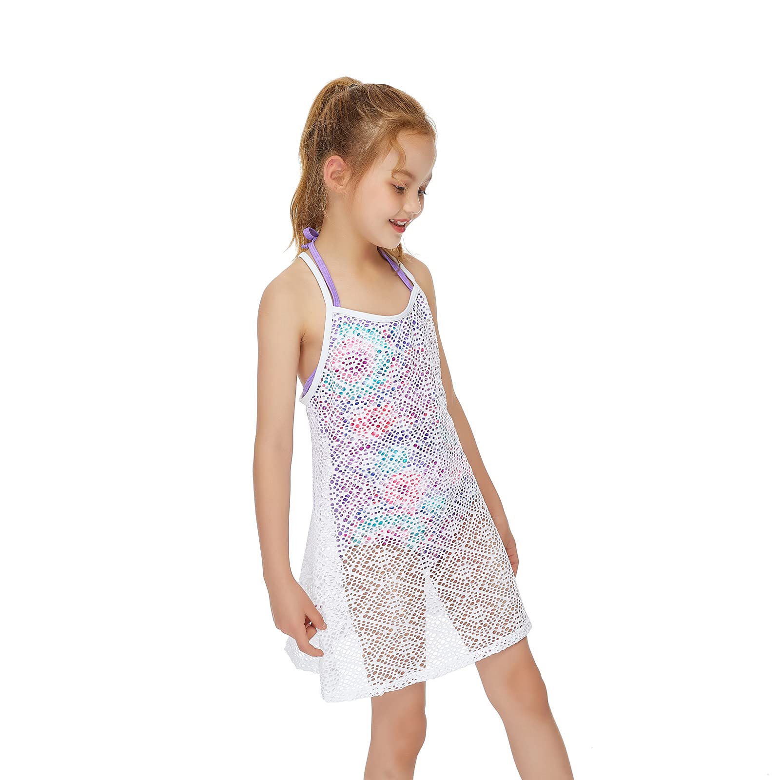 Jimmy Bahamas Swimsuit Cover Up for Girls - Little Kids Beach Crochet Mesh Crossback Swim Dress | Perfect for Pool, Beach & Summer Vacations
