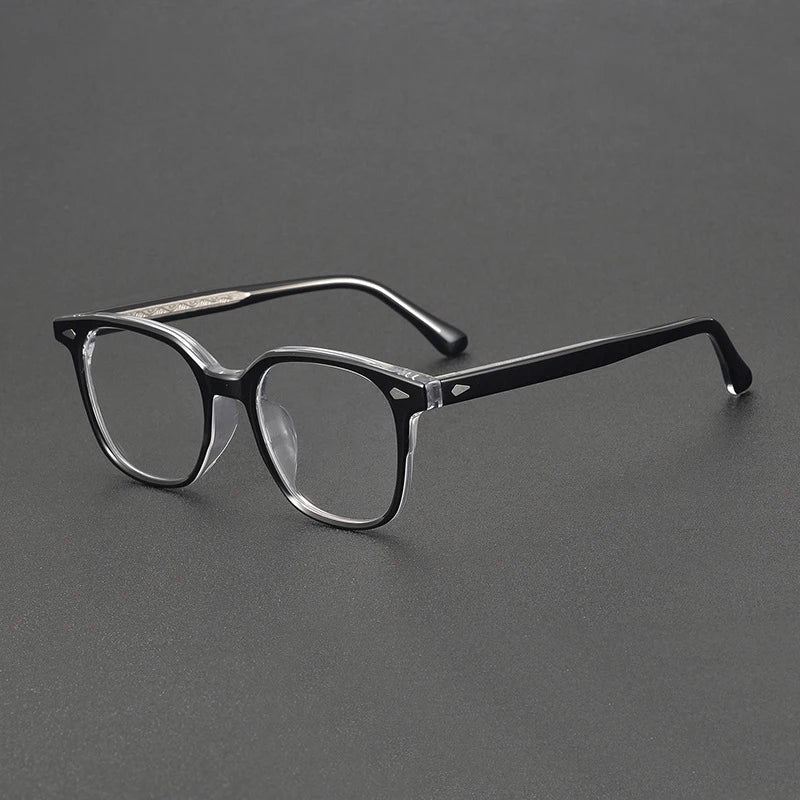 Stylish Black Unisex Square Acetate Eyeglasses Frame 8099 - Perfect for Work, Reading & Fashion Accessories