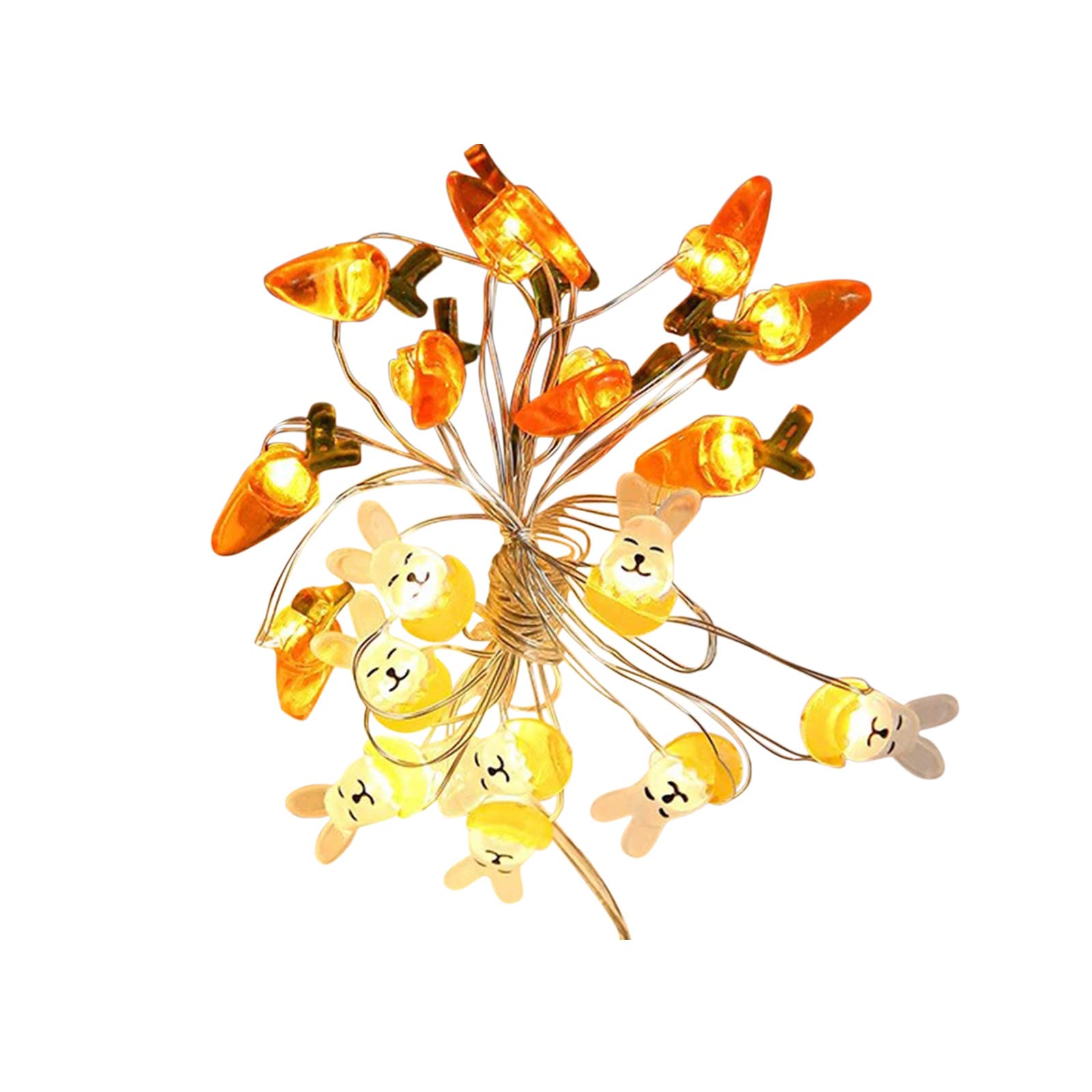 Boddenly LED Bunny String Lights - Easter Decorative Lights with Stained Glass Birds, 22 White Fairy Lights for Home, Party & Garden Decor