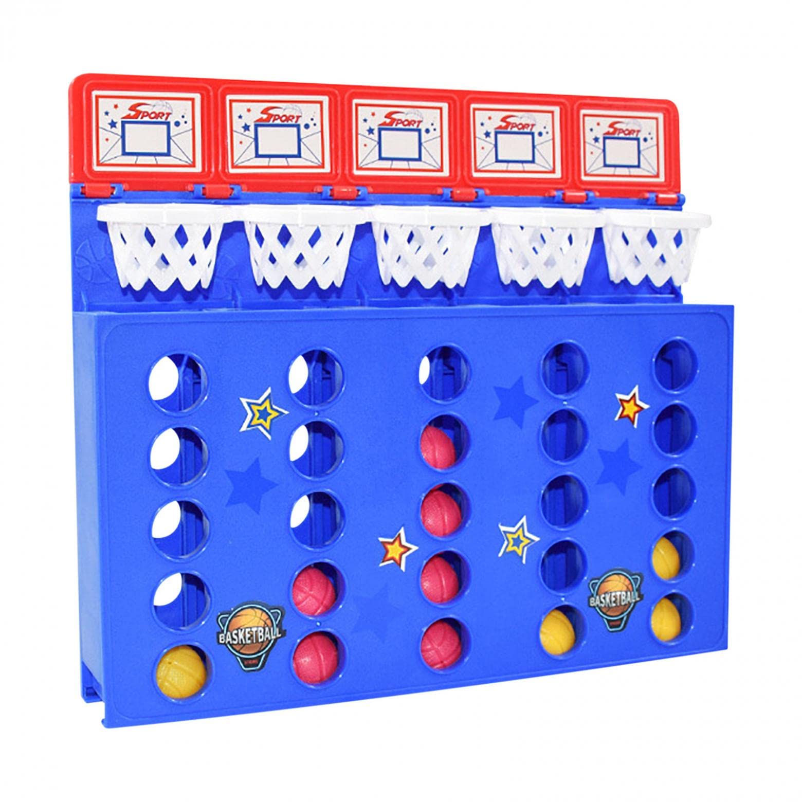 Bounce Ball Shots Game - 4 Player Bouncing Ball Linking Shots, Fun Family Interactive Desktop Board Game for Kids Ages 6+, Portable Dunk Toy for Indoor & Outdoor Play - Perfect for Birthday Parties, Classroom Activities and Family Game Nights