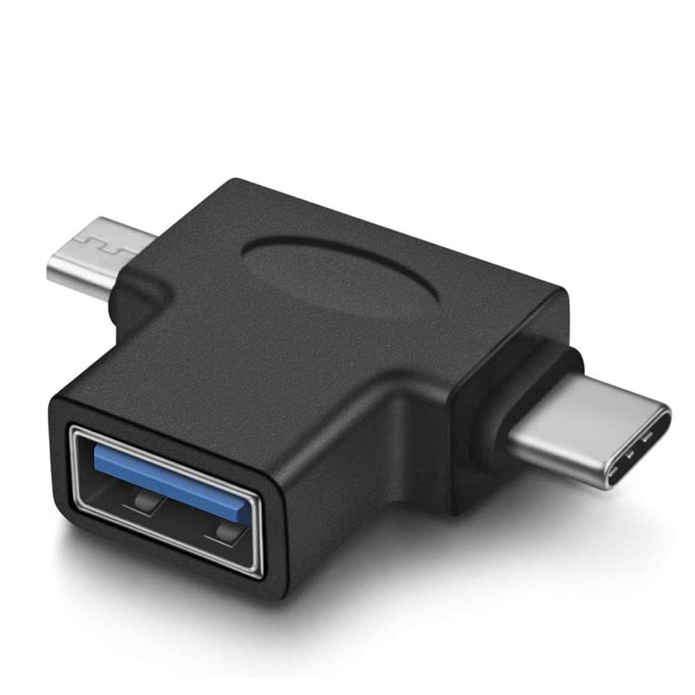 VMOJO 2-in-1 OTG Converter - USB 3.0 to Micro USB & Type C Adapter - Dual USB 3.0 Female to Micro USB Male & USB-C Male Connector (2 Pack) - Perfect for Smartphones, Tablets & Data Transfer