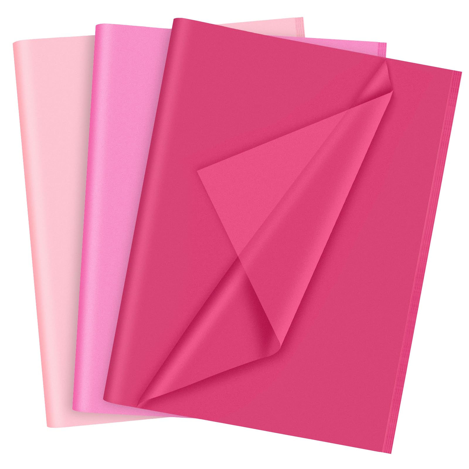PLULON 60 Sheets Pink Tissue Paper Bulk - Premium Colored Gift Wrapping Paper for Birthday, Wedding, Baby Shower, Easter & Valentine's Day - Perfect for Gift Packaging, Party Decorations & DIY Craft Projects