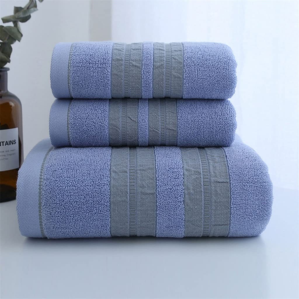 Premium 3-Piece Cotton Towel Set - 1 Bath Towel & 2 Hand Towels | 100% Soft Absorbent Quick-Dry for Spa, Beach, Gym & Home Use | Hotel Quality Bathroom Essentials (Color C)
