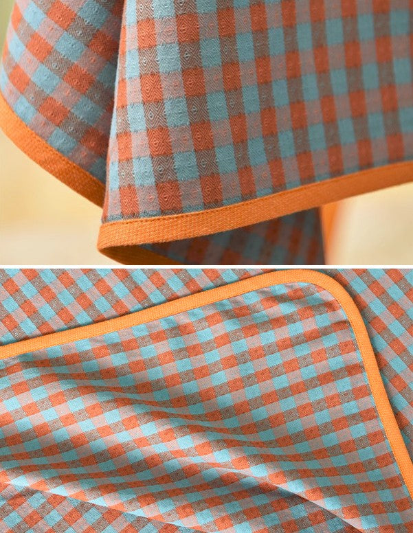 Premium Cotton Checkered Tablecloth - Washable Rectangle Table Cover for Kitchen, Dining Room & Coffee Table - Farmhouse Style Home Decor for Everyday Use & Special Occasions