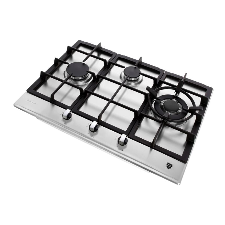 EF EFH 3761 TN VSB 68cm Built-in Stainless Steel Gas Hob - 4 Burner Cooktop for Modern Kitchen, Fast Boiling & Energy Efficient Cooking