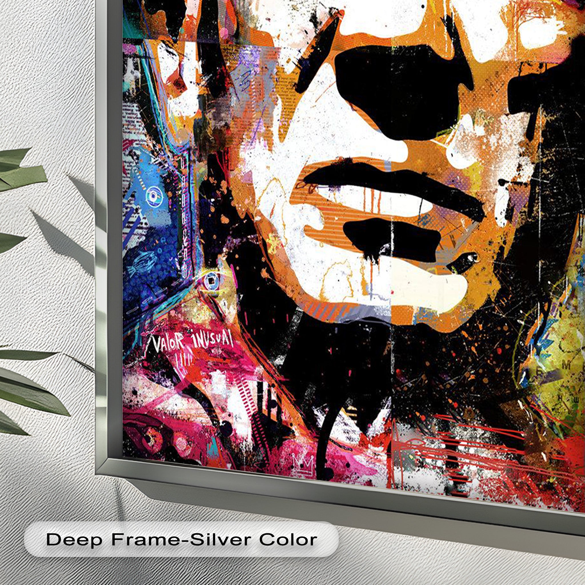 Abstract Urban Face Portrait Wall Art - Modern Pop Art Oil Painting for Living Room, Bedroom & Office Decor