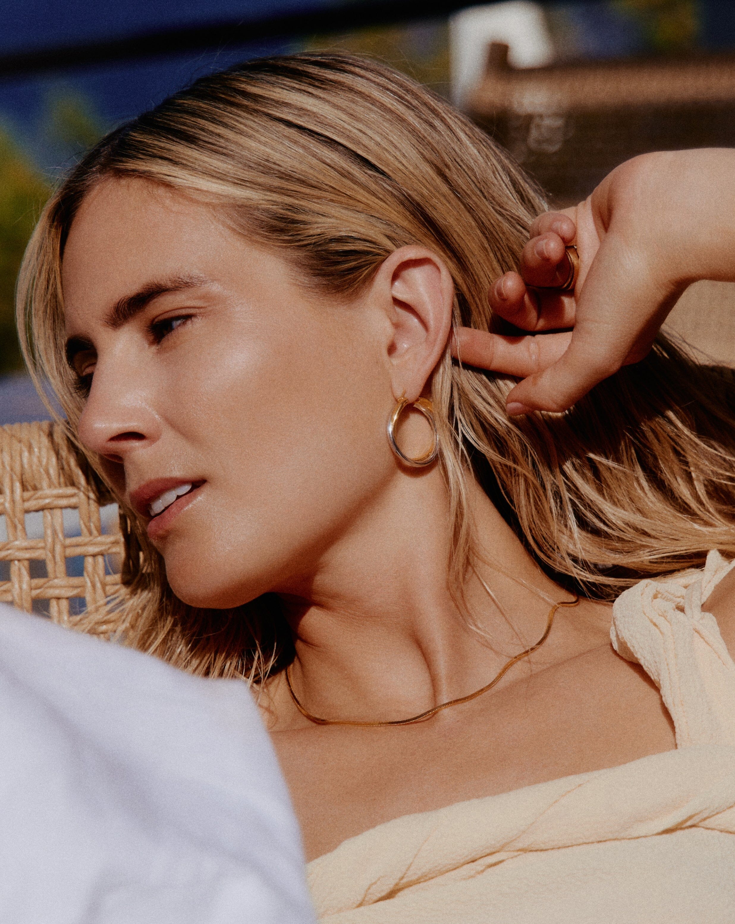 Lucy Williams Entwine Large Hoop Earrings | Mixed Metal Gold & Silver Statement Earrings for Women | Boho Chic Jewelry for Everyday Wear & Special Occasions