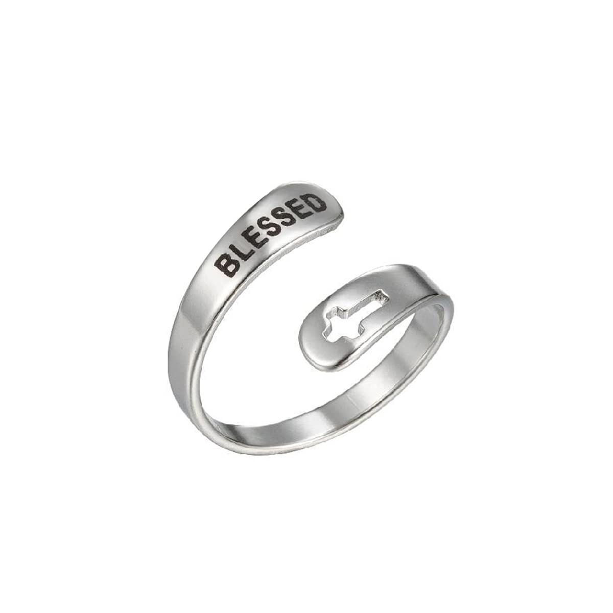 Inspirational Christian Cross Adjustable Rings for Women - Faith Jewelry for Daily Wear, Church, Prayer & Gifting