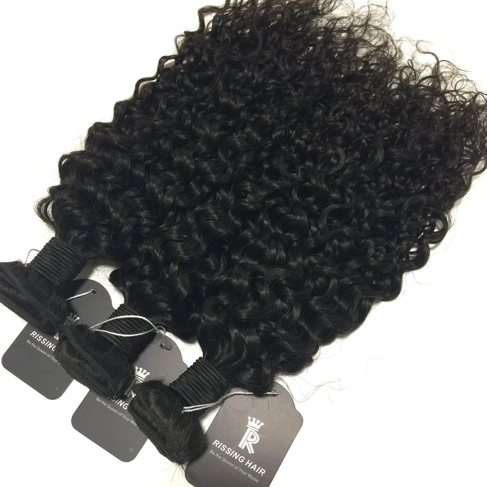 Brazilian Deep Wave Curly Hair Bundles with 360 Lace Frontal - 3 Bundles (18