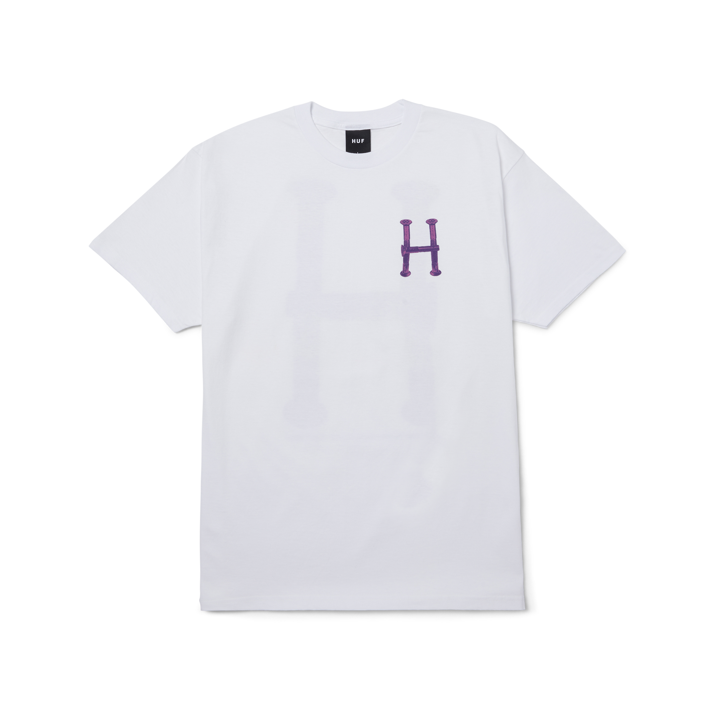 HUF X Bronze56k Bolts Short Sleeve T-Shirt for Men - White Cotton Graphic Tee for Streetwear & Skate Fashion | Casual Wear & Summer Outfits