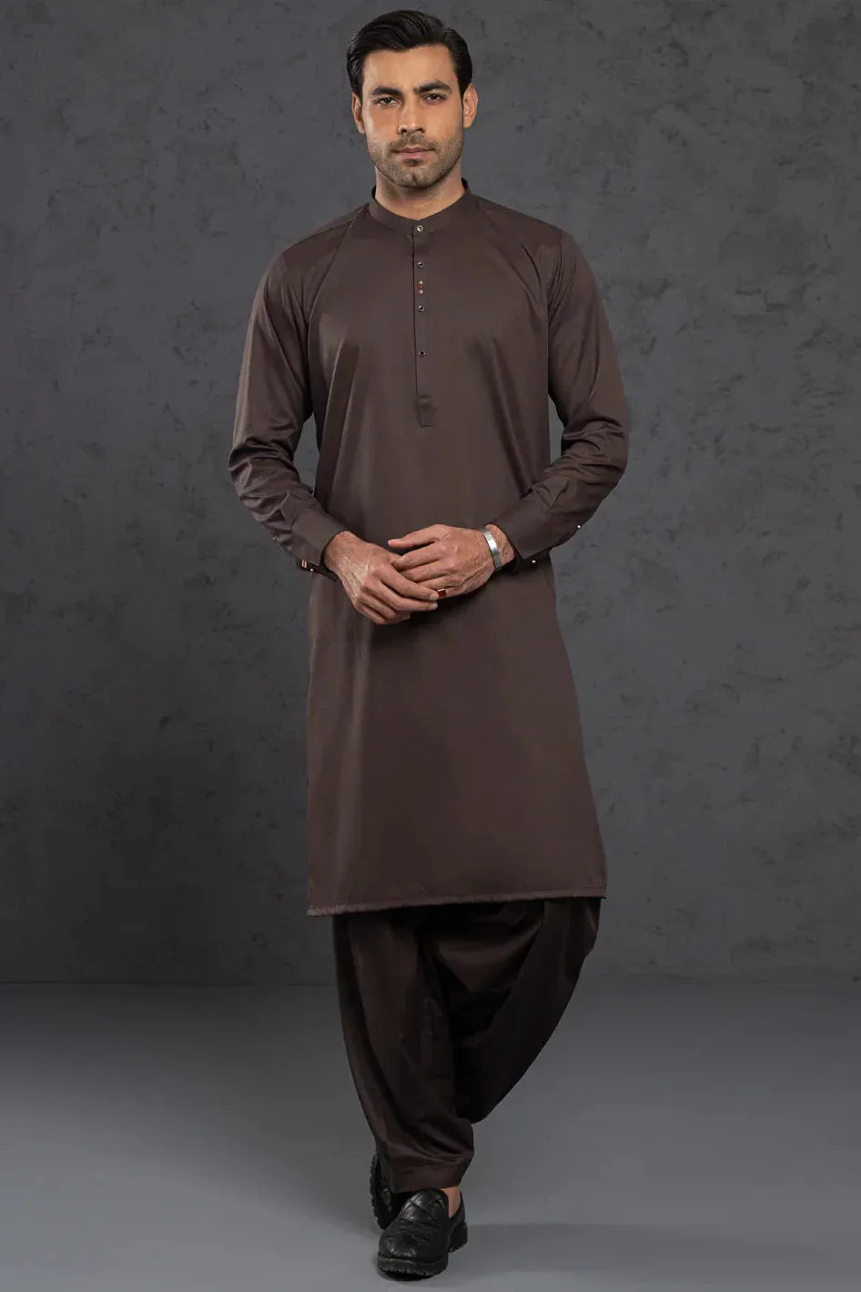 Stylish Blended Brown Kurta Trouser Set for Men | Comfortable Cotton Blend Ethnic Wear | Perfect for Festivals, Weddings & Casual Outings