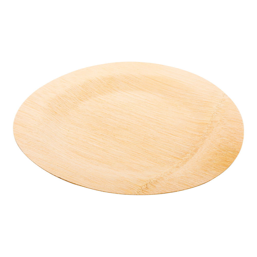 100-Pack Eco-Friendly Bamboo Veneer Plates & Disposable Flatware Set - Biodegradable 9