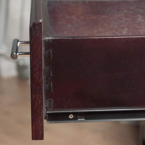 Modus Furniture Solid Wood Nightstand with 1 Drawer - Espresso Finish, Bedroom Side Table for Bed, Living Room, or Guest Room Night Stand