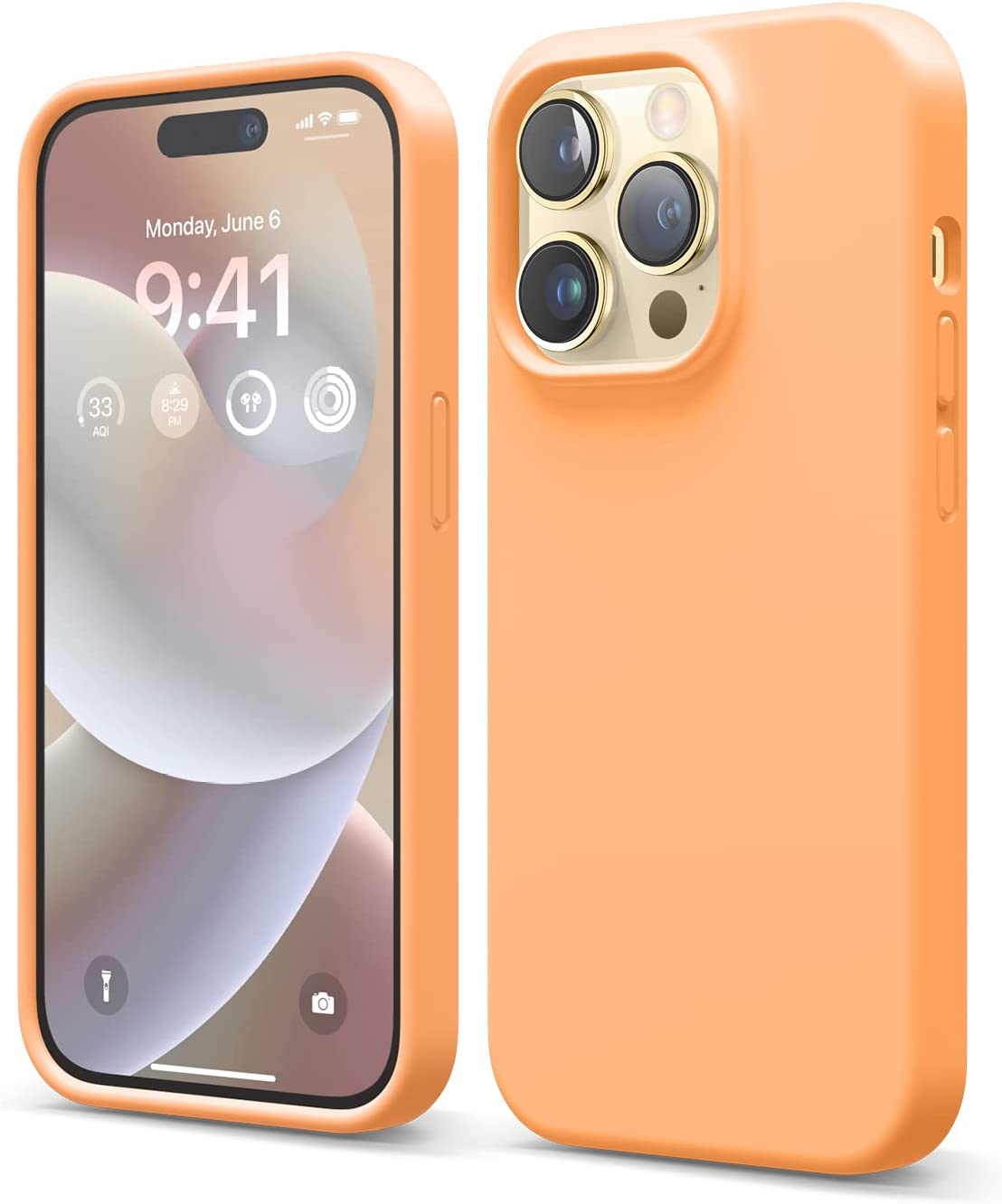Premium Liquid Silicone Case for iPhone 14 Pro - Shockproof Full Body Protective Cover with Stone Texture | Perfect for Everyday Use, Travel & Outdoor Activities