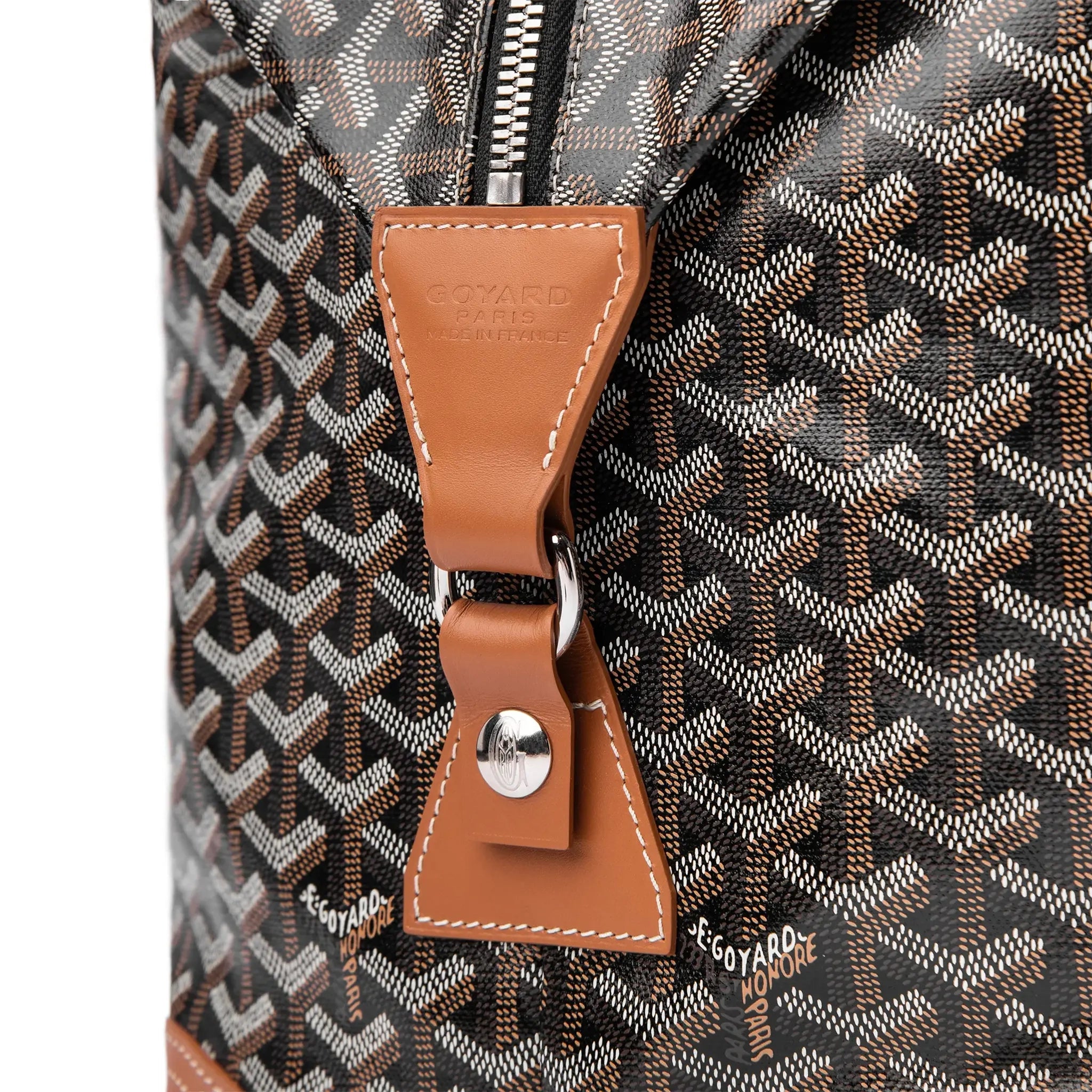 Goyard Bowling 55 Black Tan Leather Tote Bag for Women | Luxury Designer Handbag for Travel, Work & Everyday Use