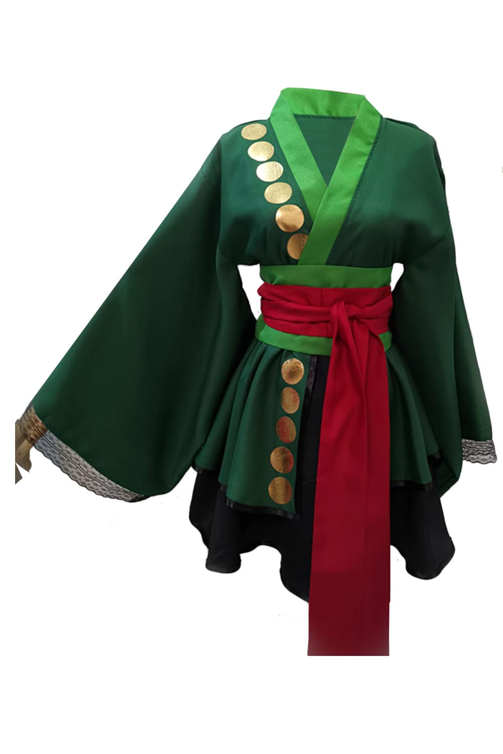 Anime Cosplay Costume for Women - Lolita Kimono Robe Dress with Sexy Suspender Skirt & Belt | Halloween Party, Cosplay Event, Anime Convention Outfit