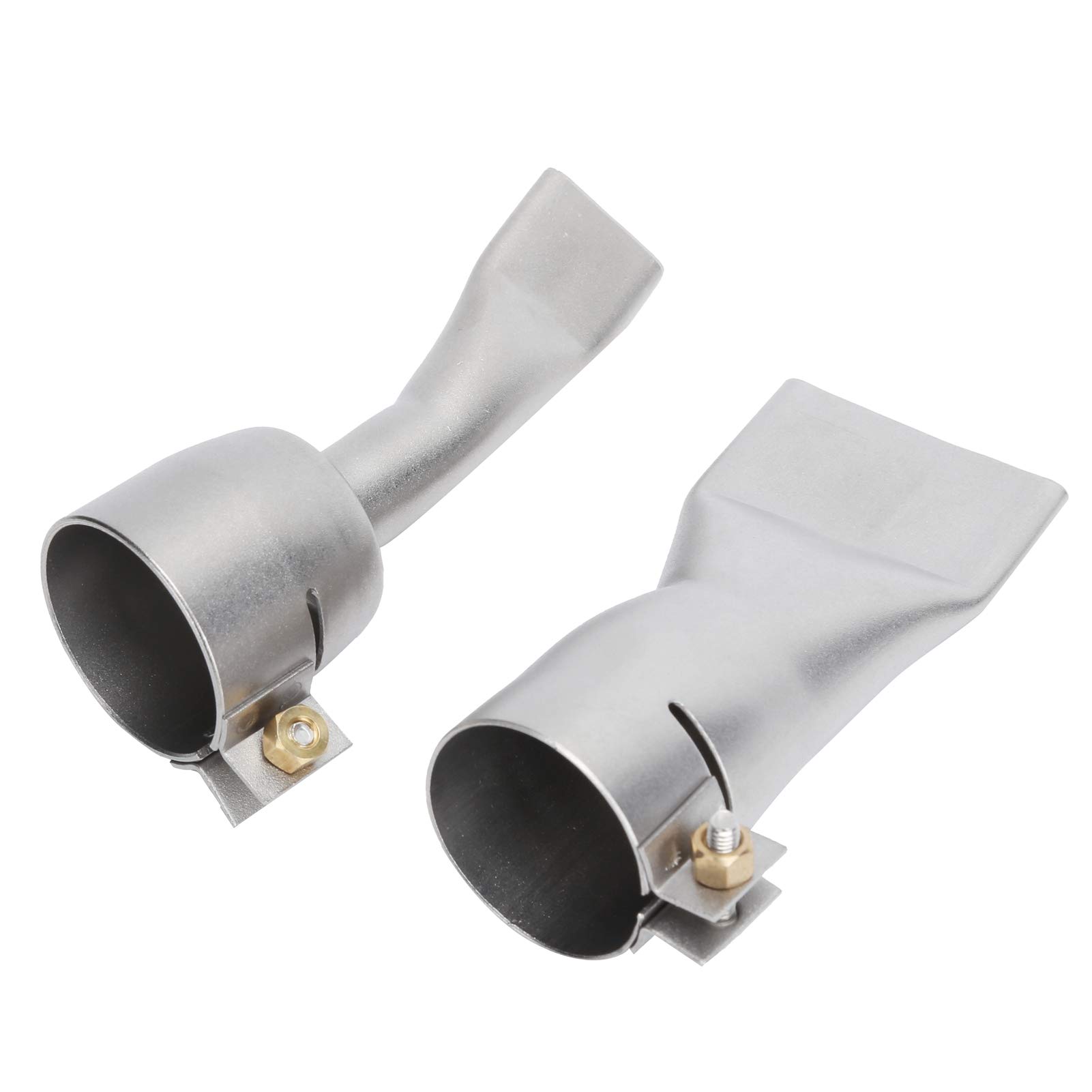 2Pcs Welding Gun Flat Nozzle Set - 20mm Small & 40mm Large Tips for Welder Tools - Stainless Steel Hot Air Heat Gun Accessories - Perfect for Metalworking, DIY Projects & HVAC Repairs