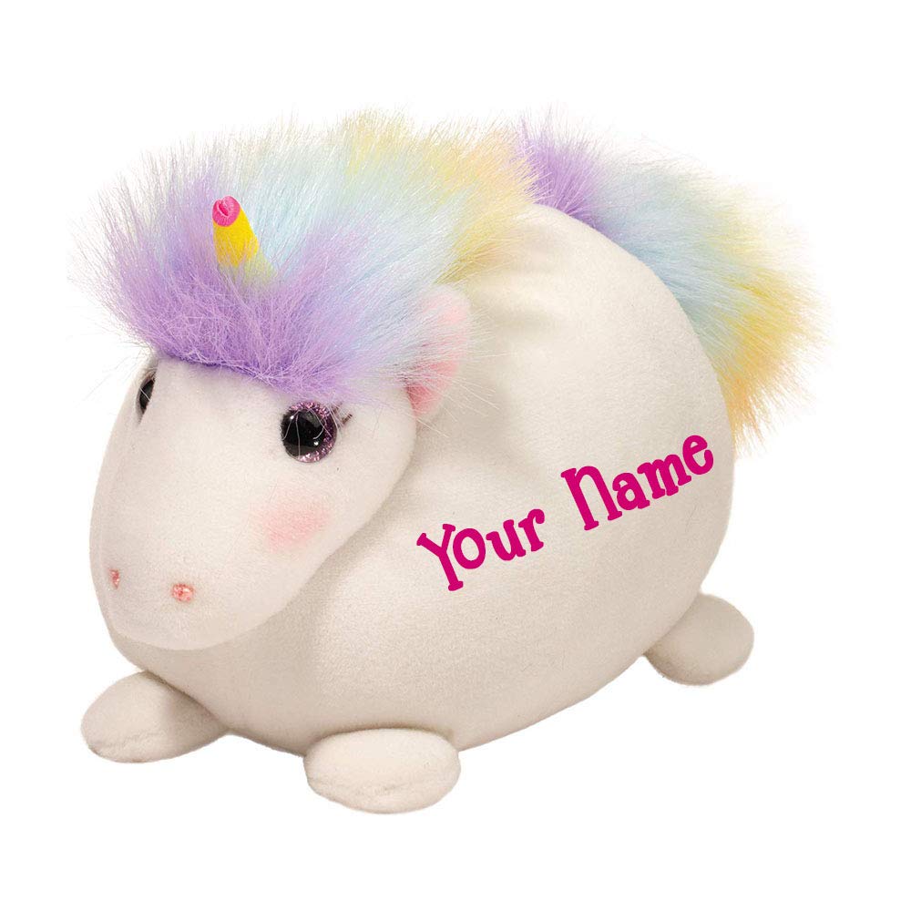Douglas Personalized Rainbow Unicorn Macaron Plush Toy - 6 Inch Cute Stuffed Animal with Colorful Horn & Fuzzy Tail | Perfect Birthday Gift for Kids, Girls Room Decor, Nursery Accent