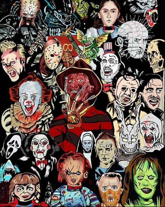1000-Piece Horror Movie Characters Wooden Jigsaw Puzzle - Fun Educational Toy for Adults & Kids - Perfect for Family Game Night, Birthday Gifts & Brain Development Activities
