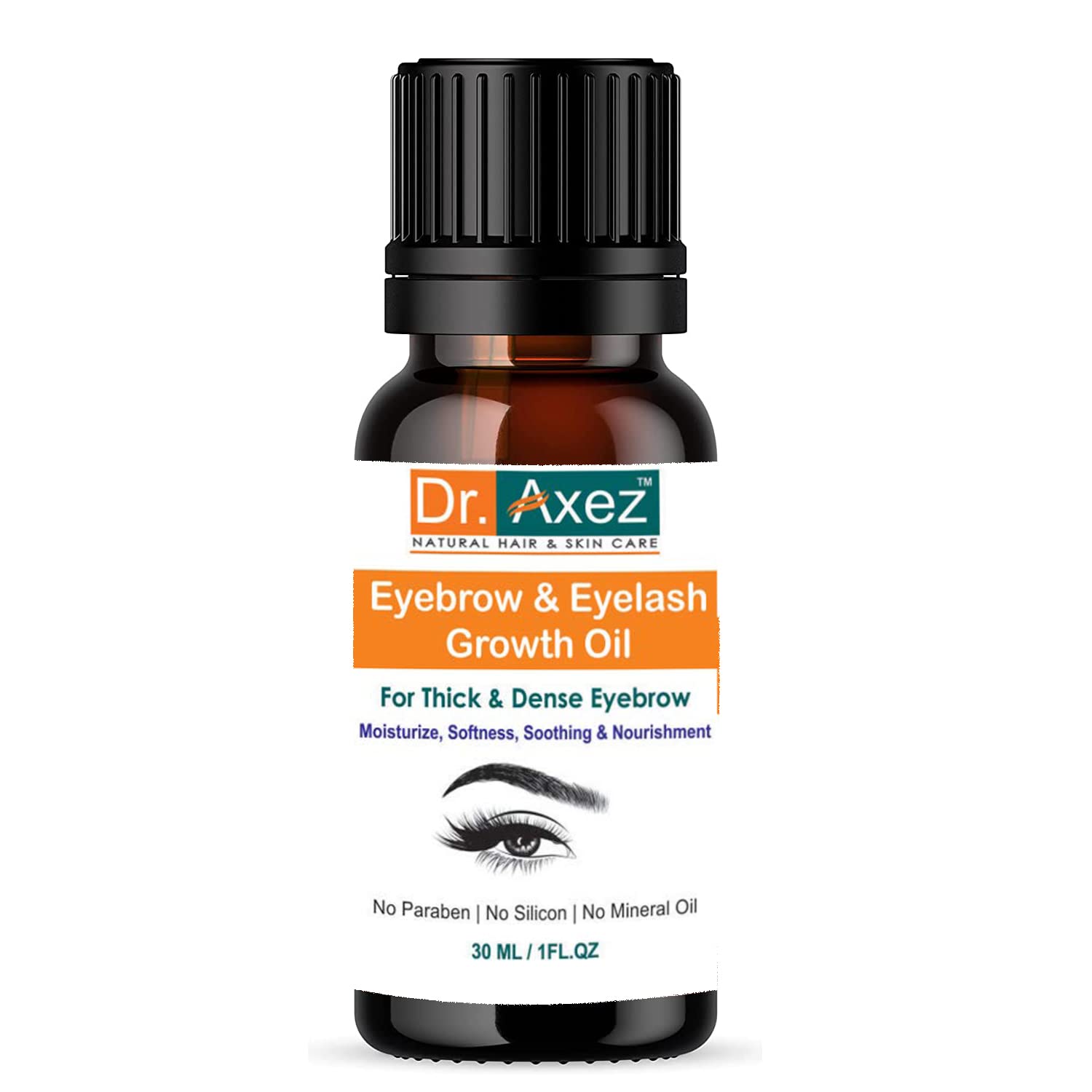 Dr. Axez 100% Pure Natural Castor Oil Eyebrow & Eyelash Growth Serum - 50ml | Organic Herbal Hair Oil for Thicker Brows & Longer Lashes | Handmade Home Remedy for Daily Beauty Care