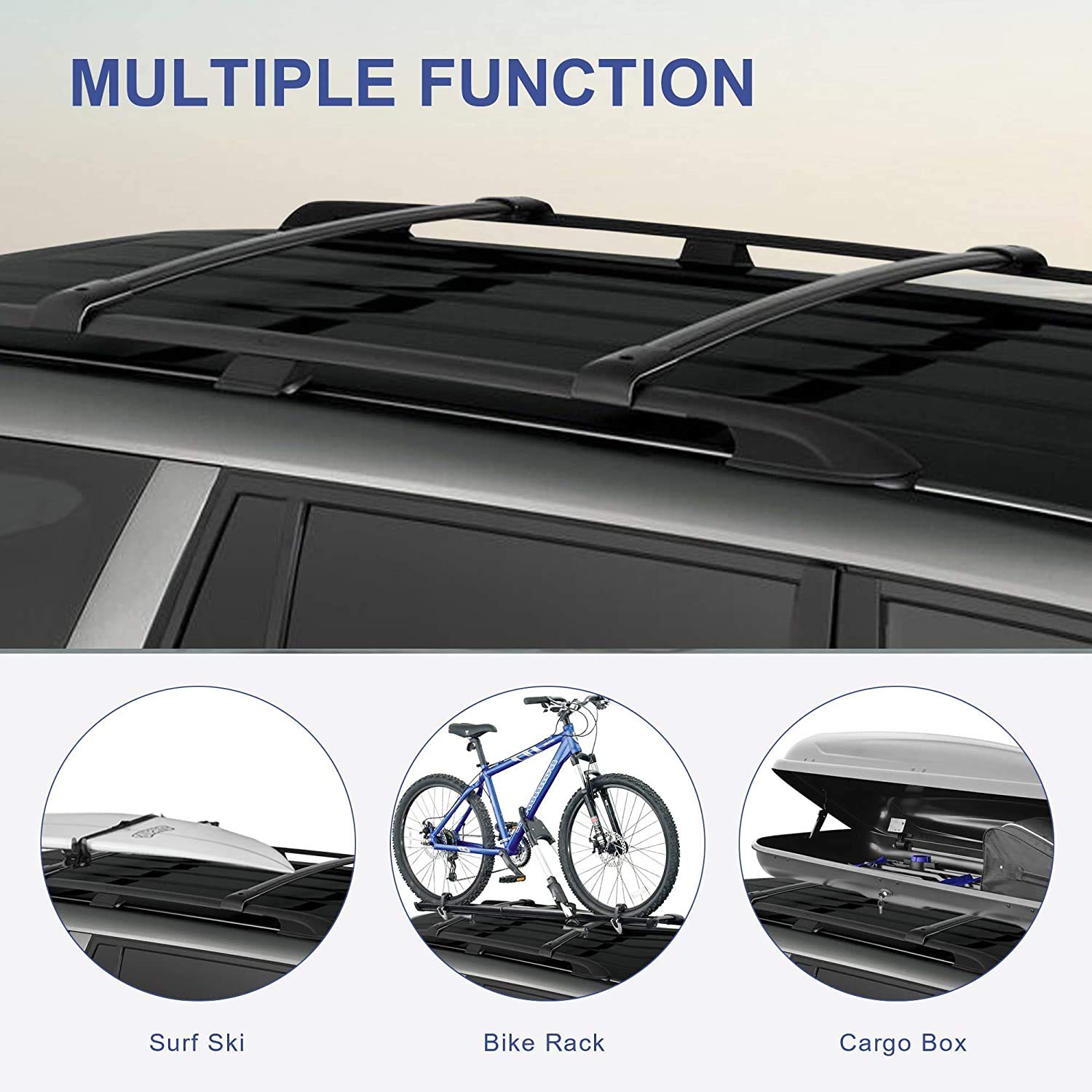 MOSTPLUS Roof Rack Cross Bars for Honda Pilot 2003-2008 | Heavy Duty Cargo Carrier | Universal Fit for Kayak, Canoe, Ski & Snowboard | Perfect for Road Trips & Outdoor Adventures