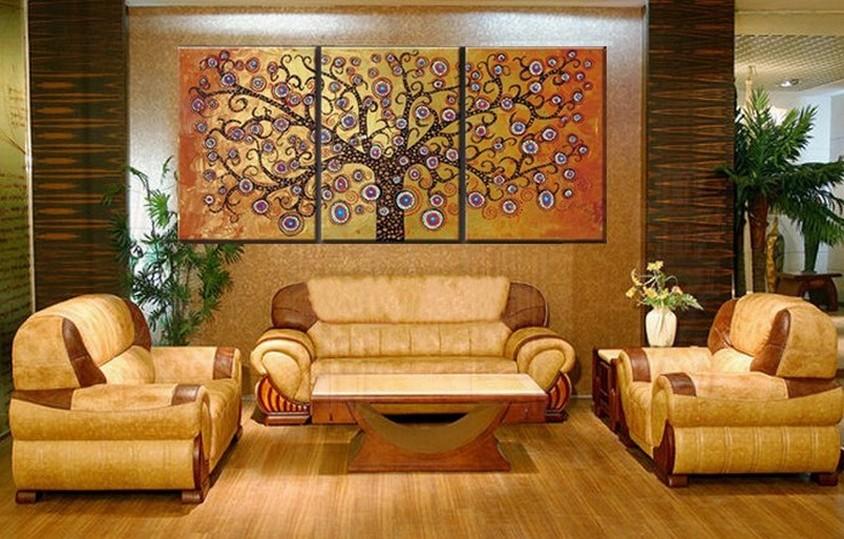 Hand Painted Large Abstract Oil Canvas Wall Art - 3 Panel Modern Home Decor for Living Room, Bedroom & Office | Unique Painting for Contemporary Interior Design