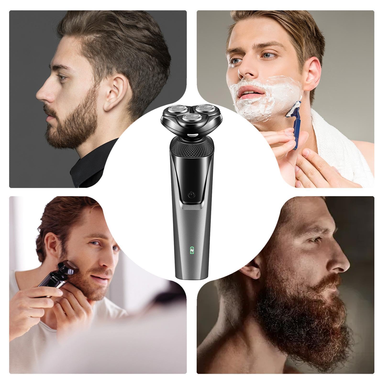 Best Electric Razors for Men - USB Rechargeable Wet/Dry Shaver, Detachable & Washable Beard Trimmer for Travel | Home & Gym Use