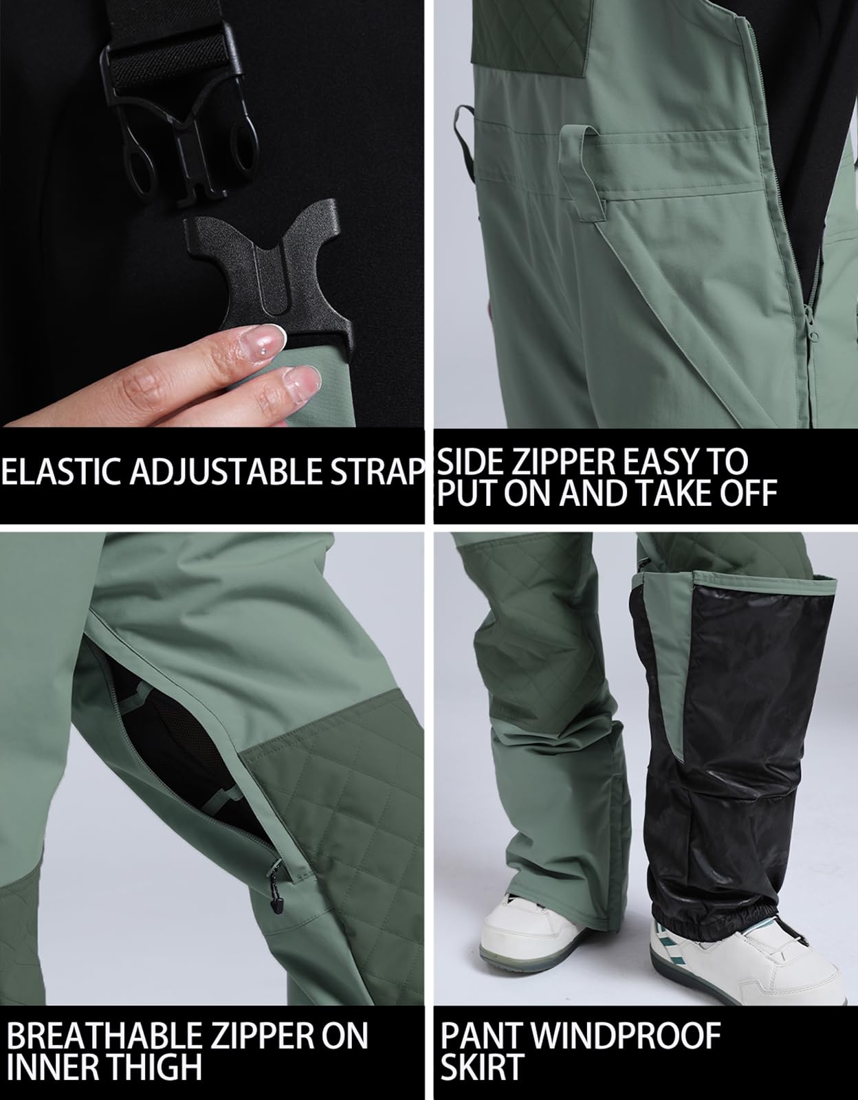 Women's Waterproof Snowboard Bib Overalls - Windproof Insulated Snow Pants for Skiing & Winter Sports | Warm Snowboarding Gear for Outdoor Adventures