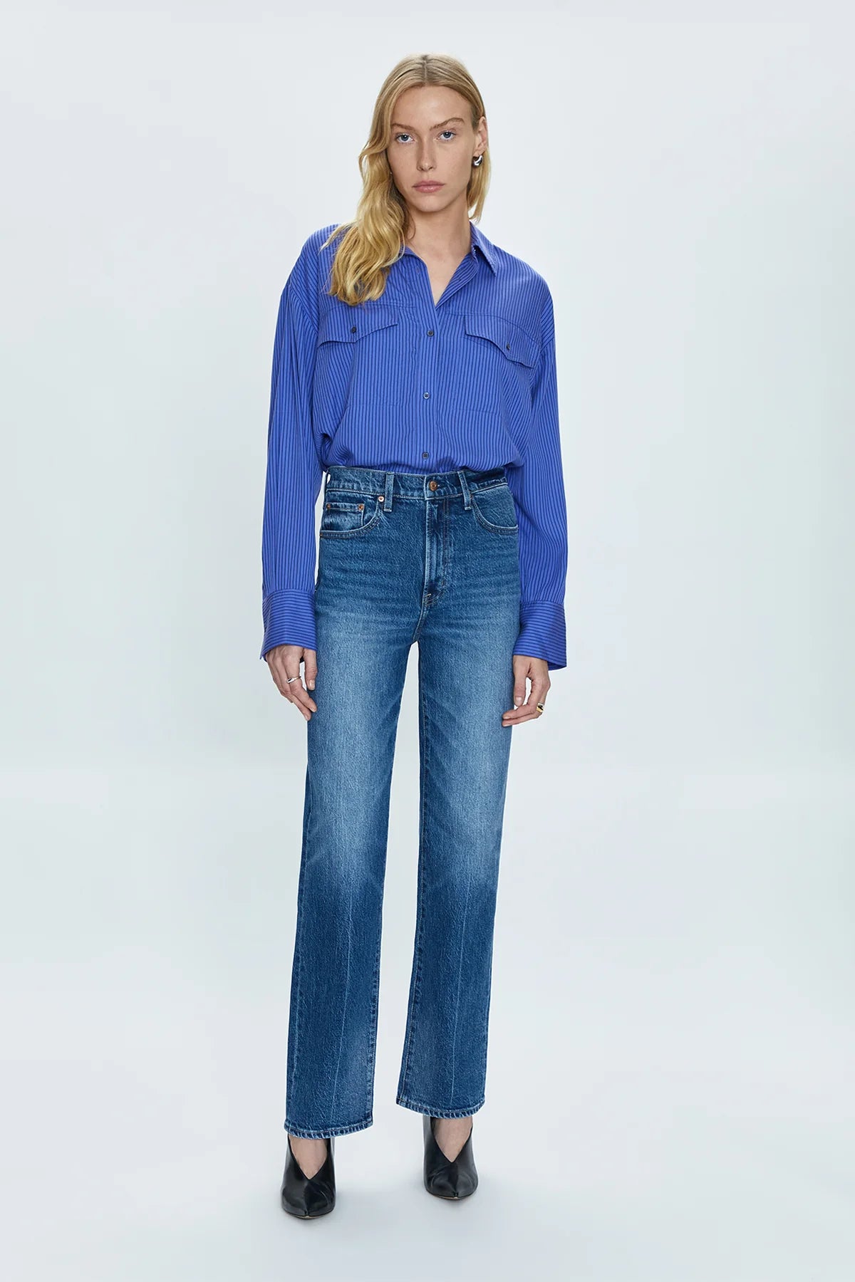 Cassie Jeans in Palladium - High Waist Stretch Denim Pants for Women | Comfortable & Stylish for Casual Wear, Office, and Date Night