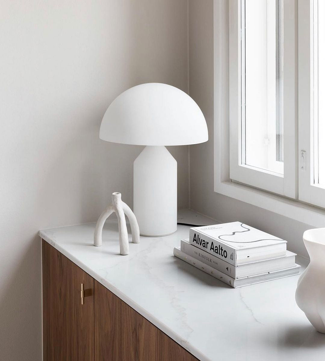 Atollo Modern Metal Table Lamp - Minimalist Design for Living Room, Bedroom & Office - Dimmable LED Desk Light for Home Decor & Workspace Lighting