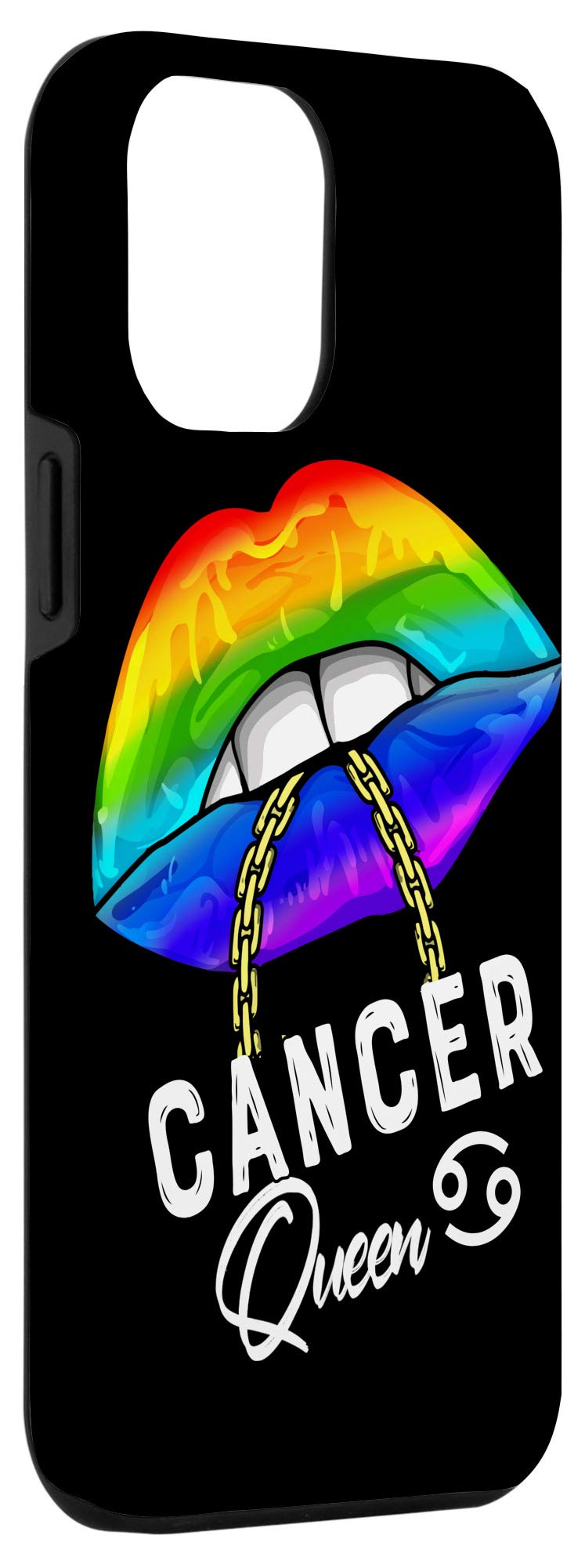 iPhone 12 Pro Max Case - LGBTQ+ Pride Rainbow Design with Zodiac & Lip Art - Support Cancer Awareness | Perfect for Pride Month, LGBTQ Events & Daily Protection