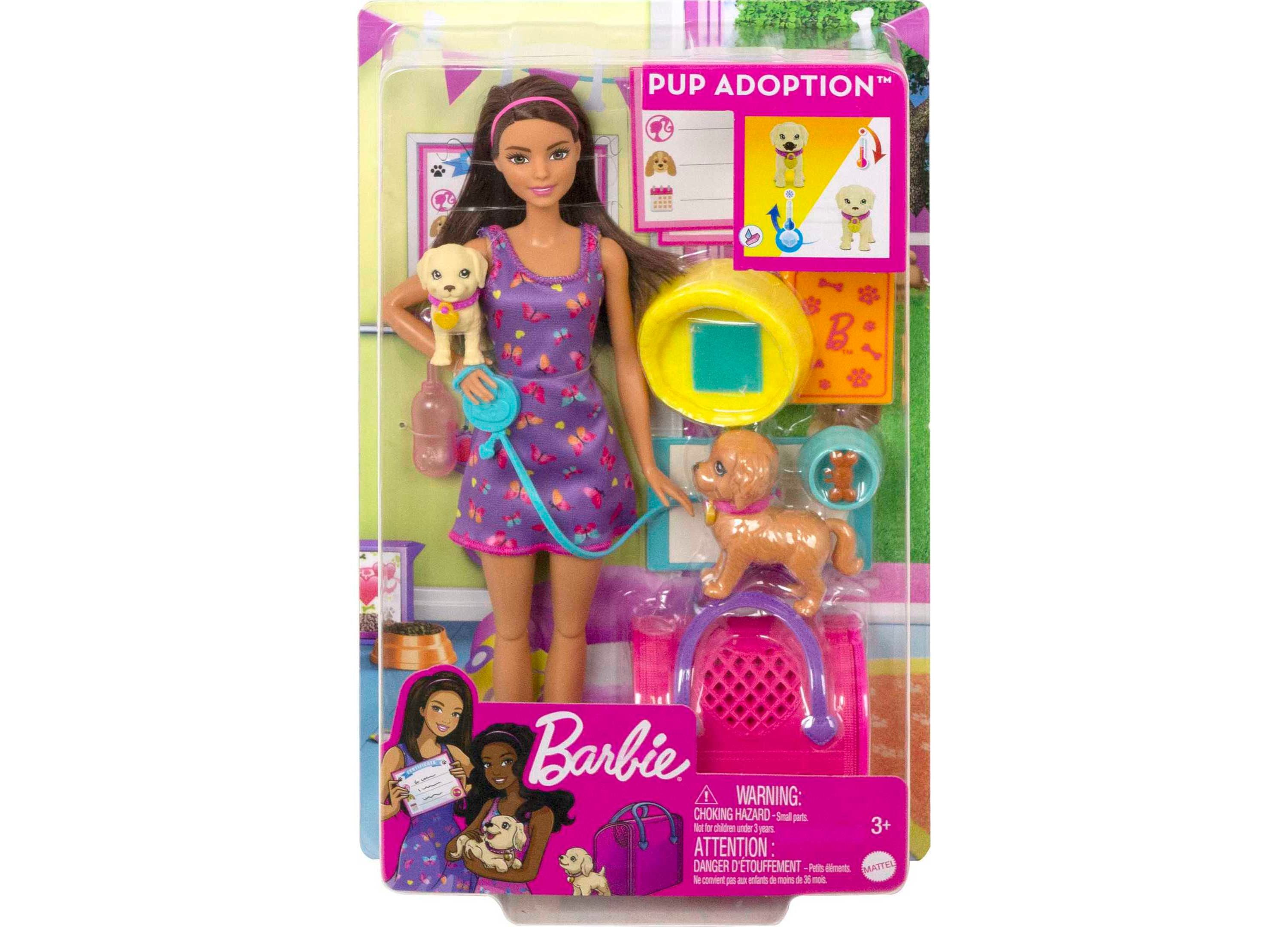 Interactive Barbie Pup Adoption Playset with Color-Changing Puppies - Perfect for Imaginative Play & Gift for Kids Ages 3+