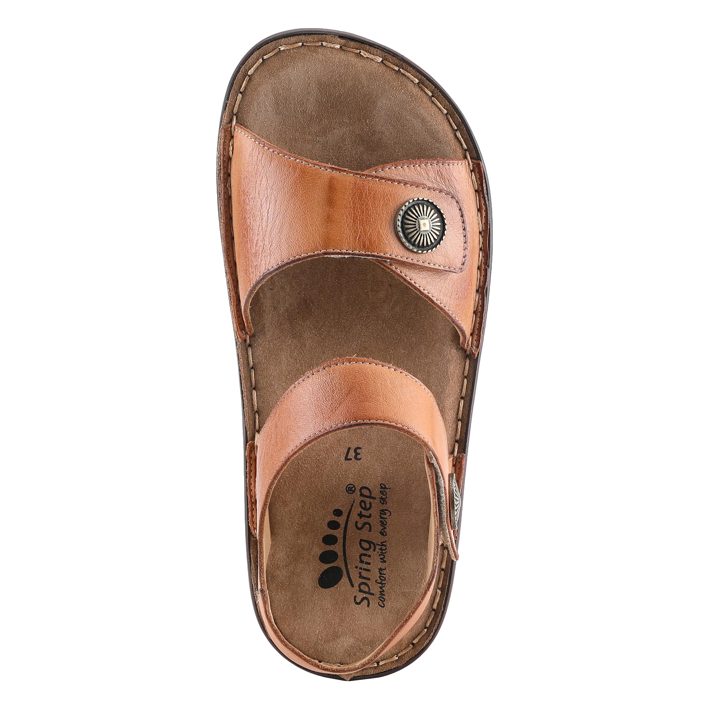 Spring Step Women's Toca Leather Wedge Sandals with Adjustable Hook & Loop Straps - Comfortable Casual Summer Shoes for Beach, Walking & Outdoor Activities