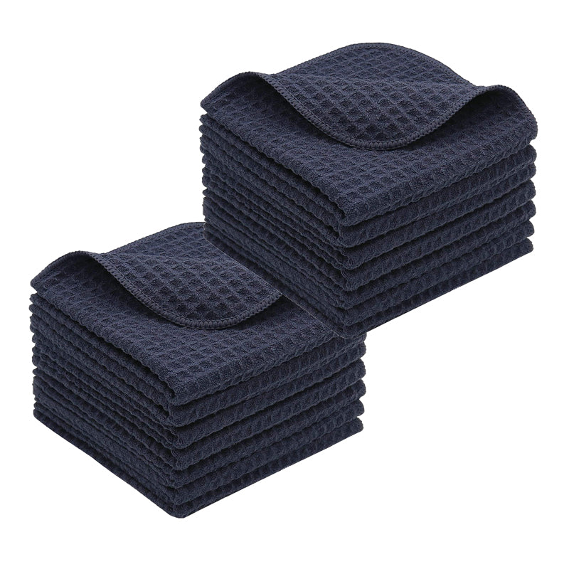 Premium Waffle Weave Microfiber Towels - 16x16 Inches, 400GSM Ultra Absorbent, Pack of 12 - Perfect for Gym, Spa, Kitchen & Bathroom Use