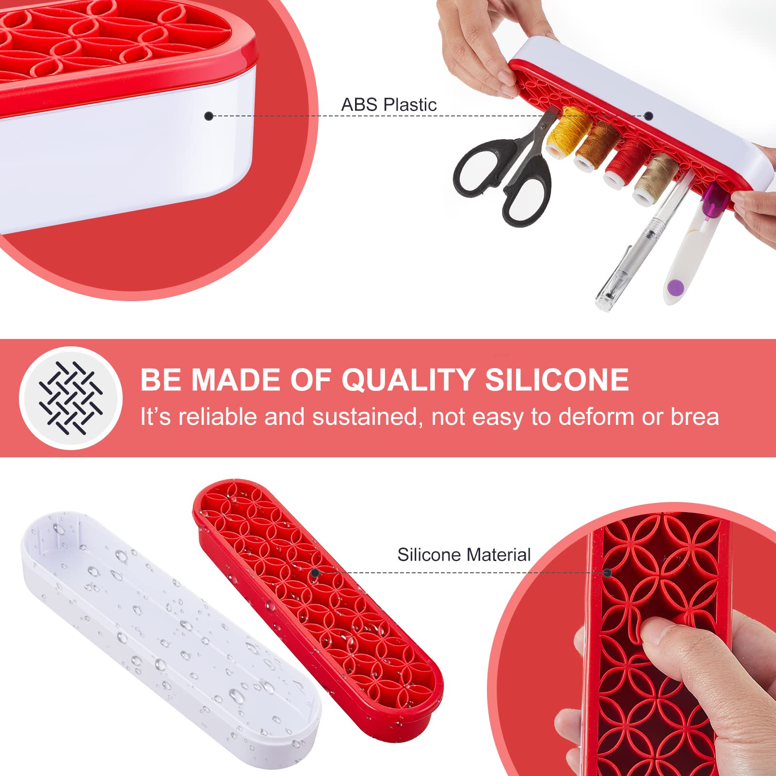 Yexiya 3-Piece Quilting Ruler Holder Set - Silicone Sewing Tool Organizer for Scissors, Markers & Craft Accessories - Perfect for Quilting, Sewing & Cosmetic Storage