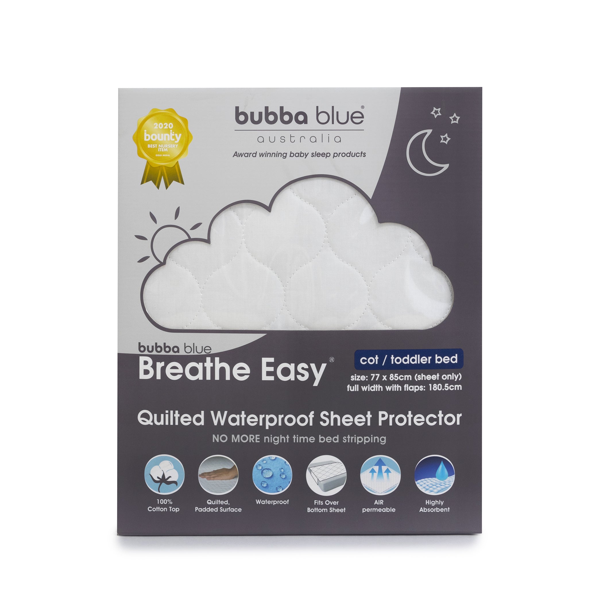 Breathe Easy® Waterproof Sheet Protector for Cot & Toddler Bed - Soft, Breathable, and Washable - Perfect for Nighttime Accidents and Potty Training