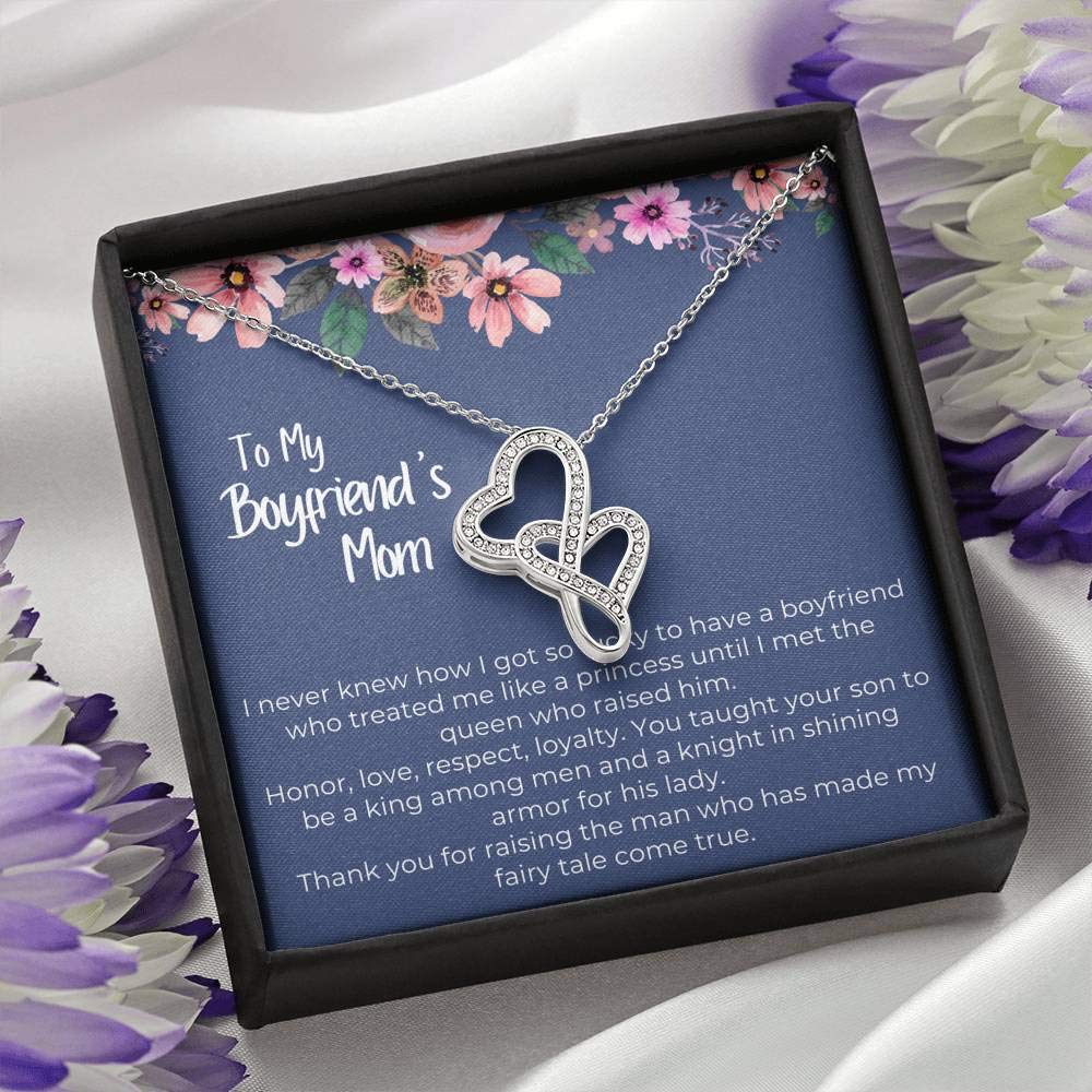 Elegant Heart Pendant Necklace for Mom - Perfect Gift for Boyfriend's Mother | 925 Sterling Silver Jewelry with Gift Box | Ideal for Birthday, Anniversary & Mother's Day