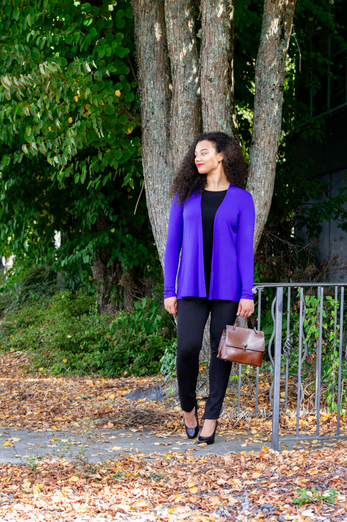 Premium Chopra Jacket for Women - Soft Violet Bamboo Fabric - Lightweight & Breathable for Yoga, Travel & Outdoor Activities