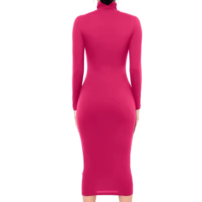 Laurel Long Sleeve Bodycon Midi Dress for Women - Slim Fit Stretchy Party Cocktail Dress for Evening, Date Night & Special Occasions