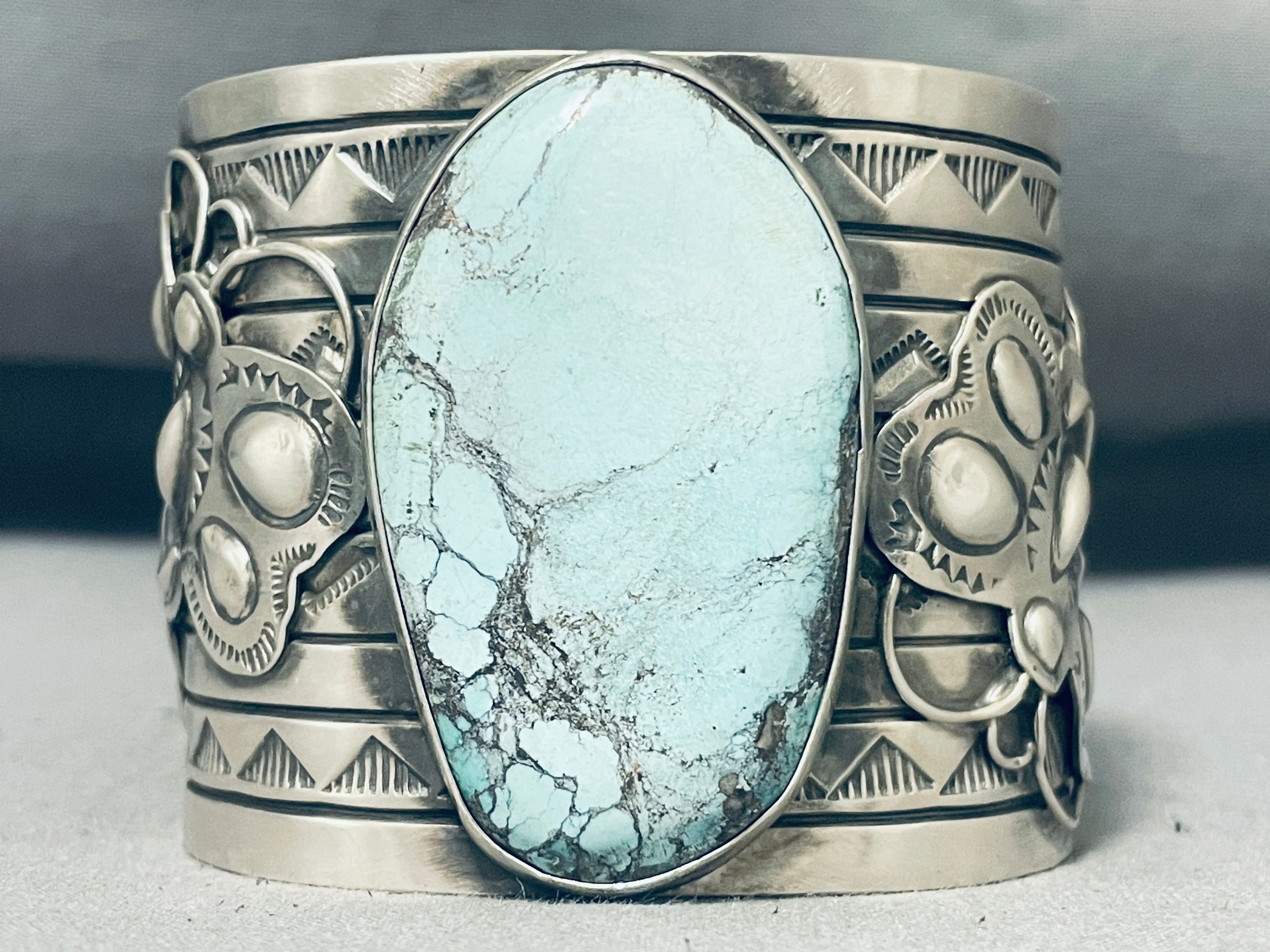 Authentic Navajo Blue Spider Turquoise Sterling Silver Dragonfly Bracelet - 152g Handmade Native American Jewelry for Women - Perfect for Boho, Festival & Spiritual Healing