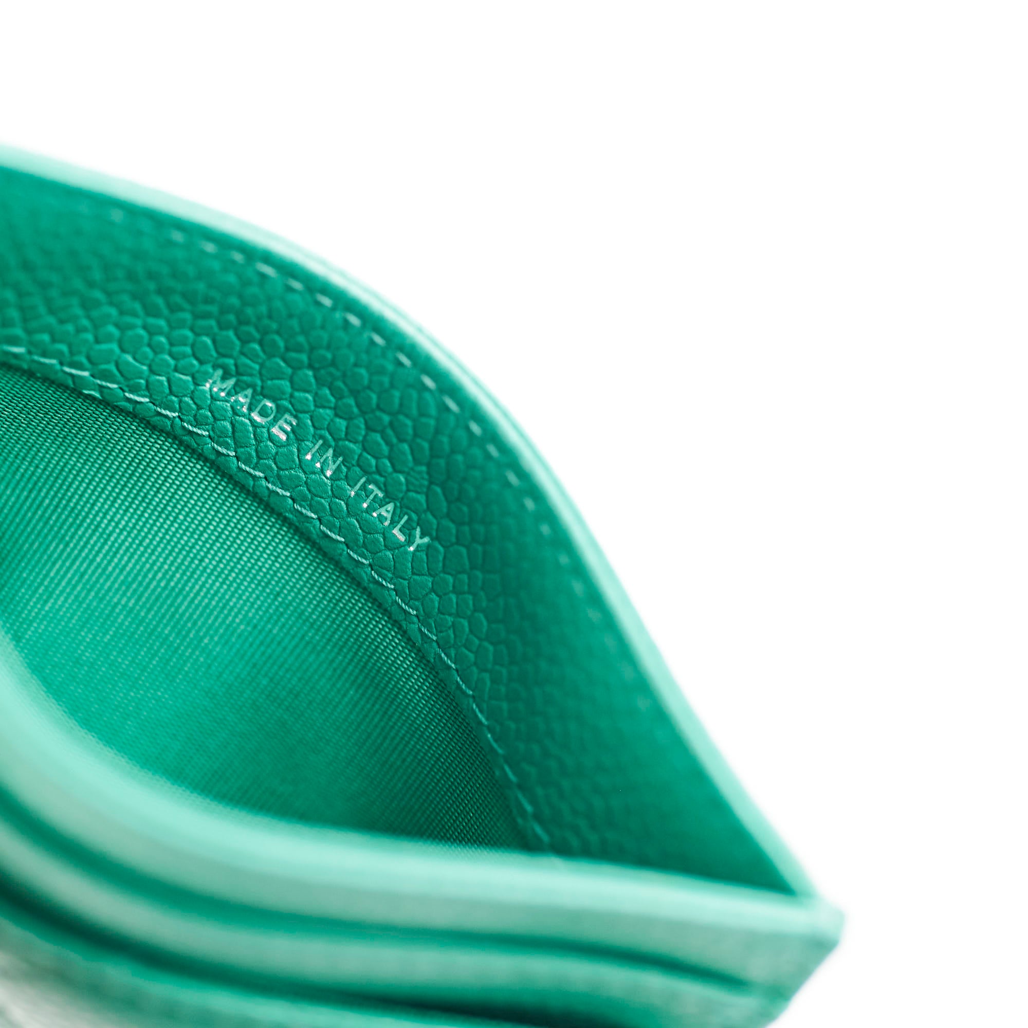 Chanel Caviar Leather Card Holder in Sea Green - Luxury Compact Wallet for Everyday Use & Travel Essentials
