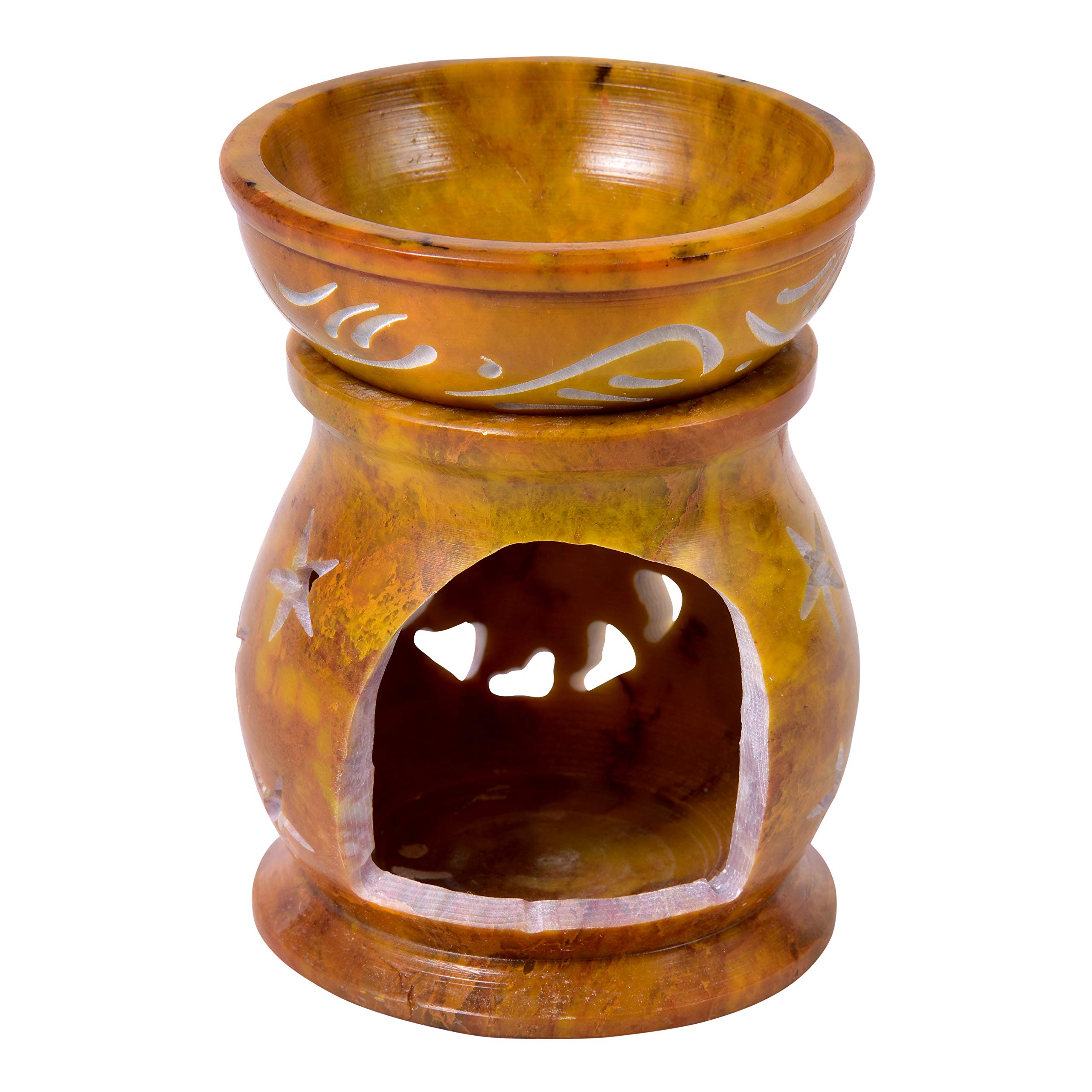 Handmade Carved Tealight Holder - Decorative Resin Incense Burner with Soapstone Motif for Home Decor, Meditation & Romantic Ambiance - Perfect for Living Room, Bedroom, Spa & Yoga Studio