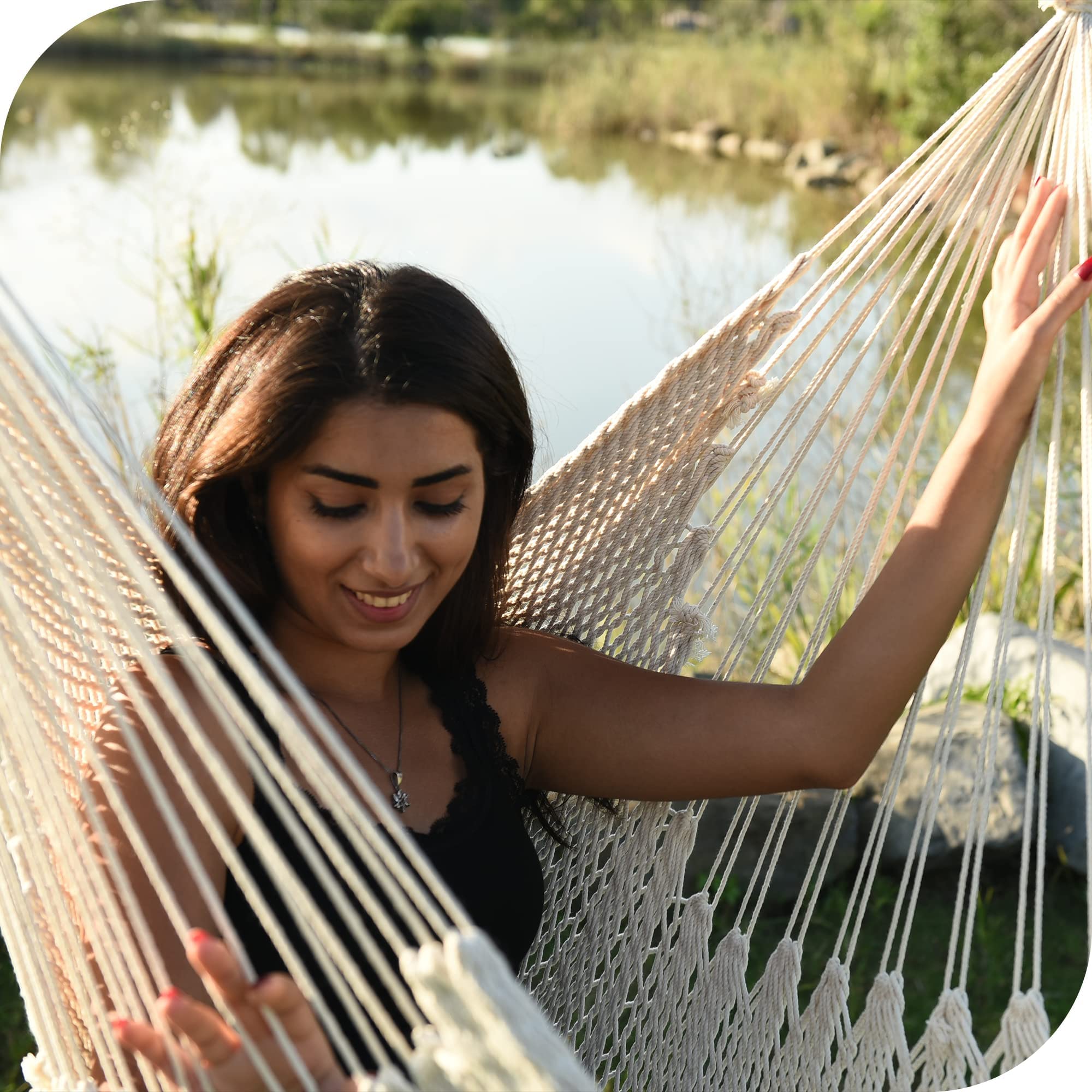 Caribbean Hanging Rope Hammock Chair with 40