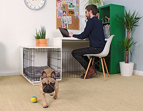 Omlet Fido Studio Dog Crate - Modern Furniture Style Pet Crate for Puppy Training & Adult Dogs - Comfortable Safe Space for Small Dogs - White - Perfect for Home, Office & Travel Use