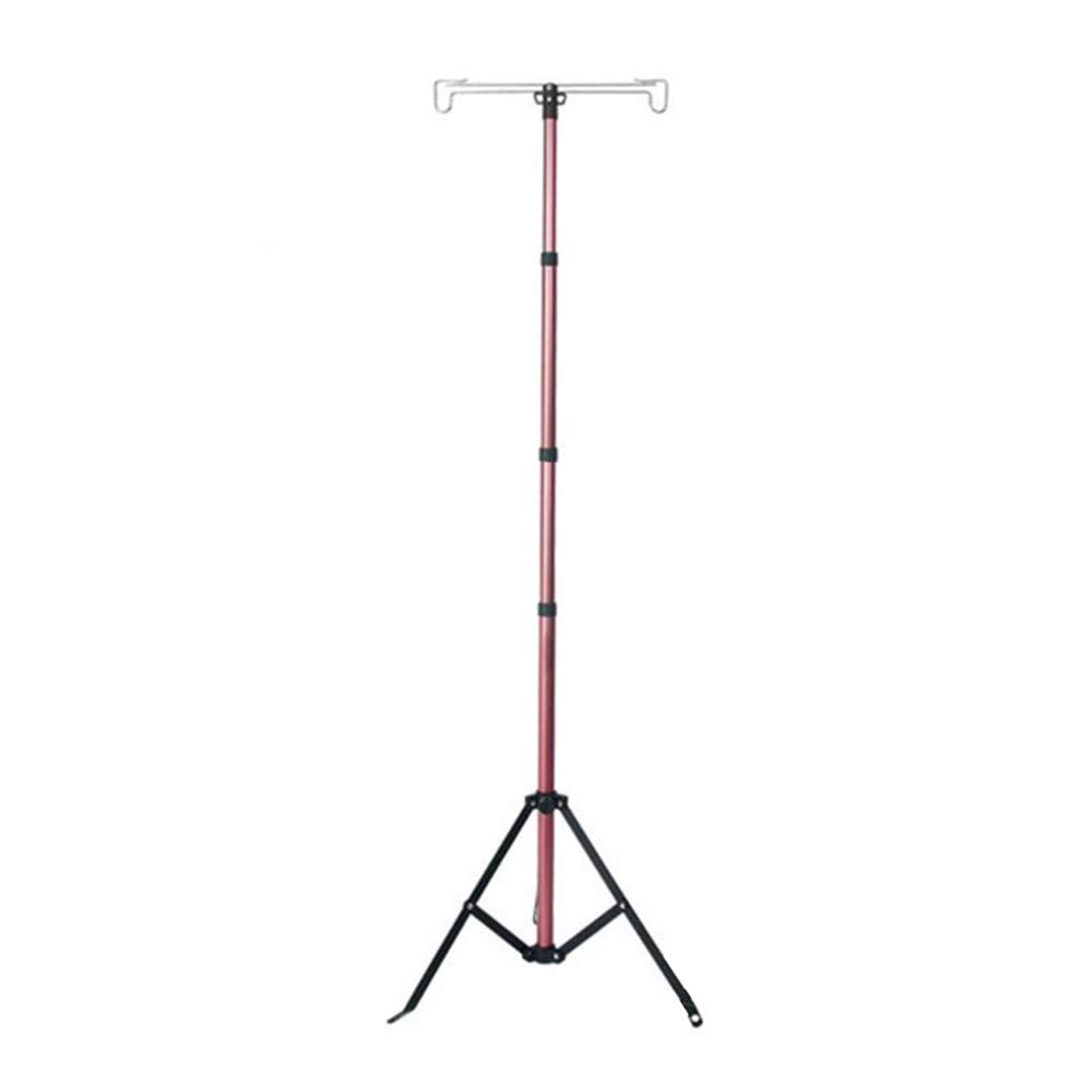 Adjustable Stainless Steel IV Pole Stand with 2 Hooks & Wheels - 217cm Height for Dialysis, Infusion & IV Therapy - Portable Medical Equipment for Home, Clinic & Hospital Use (Purple)